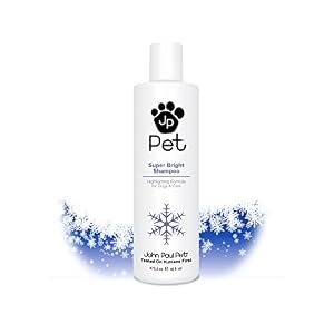 John Paul Pet Super Bright Shampoo for Dogs and Cats Highlighting Formula Safely Whitens and Brightens Fur 16 Ounce
