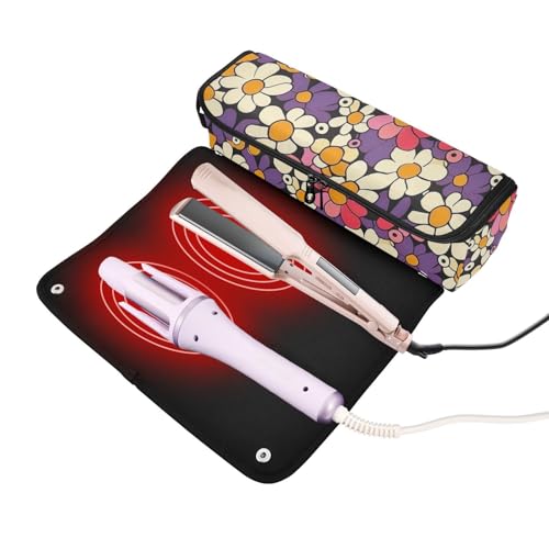 Organizador portátil para herramientas de peinado con tapete resistente al calor miniatura 2