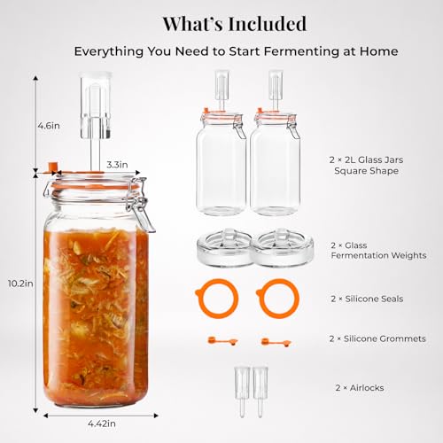 JILLMO 2L Wide Mouth Fermentation Jar