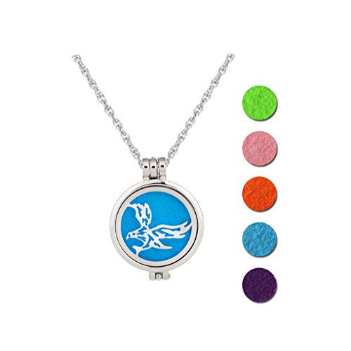 Glowlala Bird Aromatherapy Essential Oils Stainless Necklace Pendant Perfume Diffuser Locket