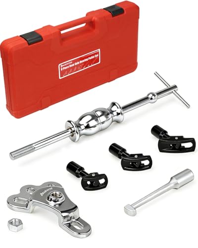 limontek 8 Piece Slide Hammer Puller and Rear Axle Bearing Removal Tool Axle Seal and Bearing Remover Set with Slide Hammer Yoke and 3 Rear Axle Puller Adapters