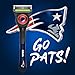 Gillette Labs Special NFL Patriots Edition Shaving Razor for Men - 1 Handle, 4 Razor Blade Refills & Magnetic Stand, Holiday Gifts for Men, GilletteLabs with Exfoliating Bar