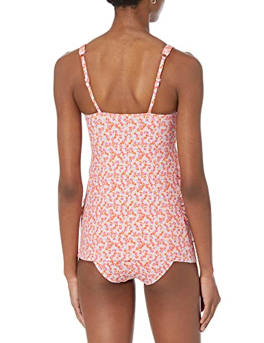 Amazon Essentials Women's Tankini Swim Top, Pale Peach Micro Floral, X-Large #TOP1