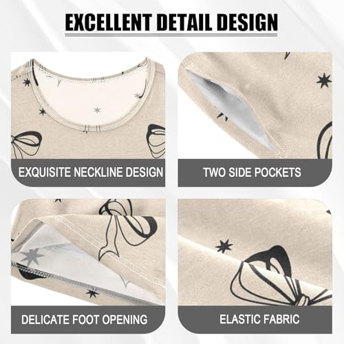 Pajama Short Sets Bow Tie Stars Pattern Soft Cotton Summer Sleepwear 2 Piece PJS Size 5-14T3