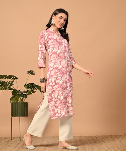 Image of Multicolor Printed Rayon Straight Kurti | Kurti for Women