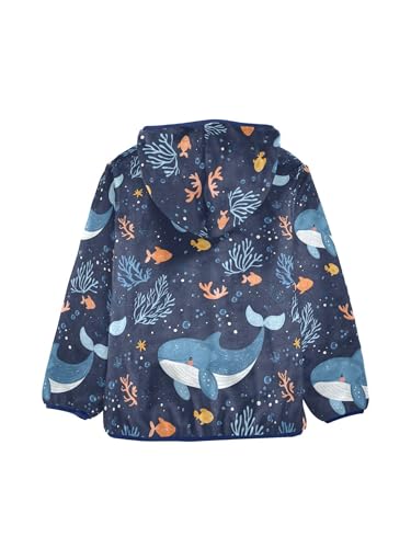 Ocean Whale Coral Girls Fleece Jacket Girls Fall Jacket Boys Coats Zip Up Hoodie Children Sherpa Warm Outerwear 2-10T2