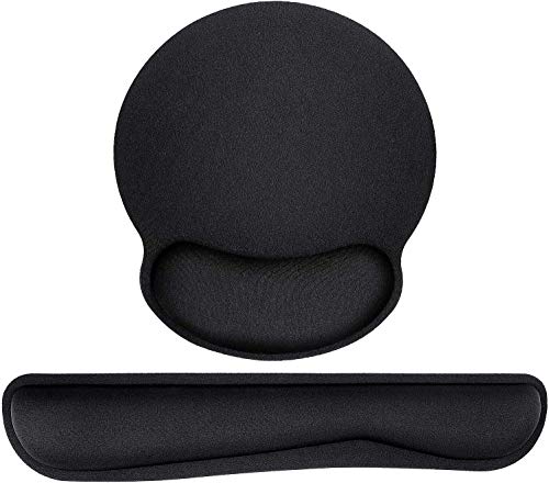 Memory Foam Mouse Pad and Keyboard Wrist Rest Support for Office, Computer, Laptop & Mac, Ergonomic Mouse Pad Non Slip, Durable & Comfortable & Lightweight for Easy Typing, Pain Relief