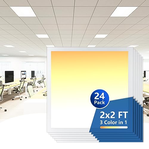 Image of CycevSun 2x2 LED Drop Ceiling Lights Flat Panel Fixture, 24 Pack