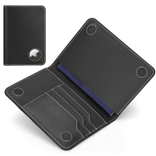 ALLIVE Passport Holder for Travel Genuine Leather Passport Holder with AirTag Slot Magnetic Closure RFID Blocking Passport Cover Travel Wallet for Women Men