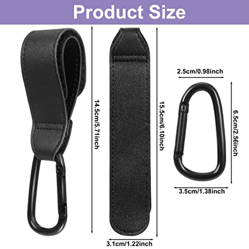 ALTcompluser 2 Stück Kinderwagen Haken, Taschenhalter Kinderwagen aus Leder, Klettverschluss Haken Kinderwagen Haken Kinderwagen Zubehör für Aufhängen von Taschen, Rucksäcken, Geldbörsen