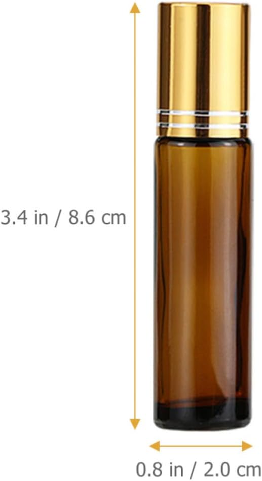 15pcs 10ml Glass Roller Bottles with Aluminum Caps for Essential Oils and Eye Creams, Lightweight and Tight Seal Oil Roll Bottles for Daily Use and Travel