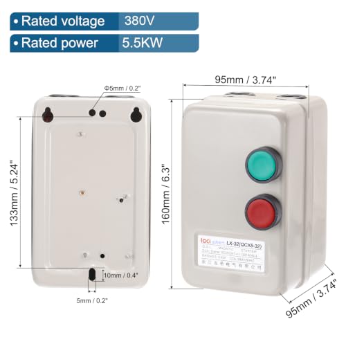 PATIKIL Arrancador Magnético Eléctrico de Motor, 380V 5.5KW 7.5HP 3 Fases miniatura 2