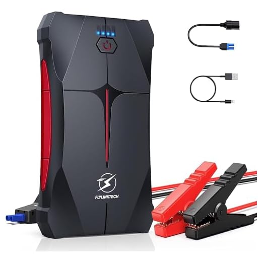 FLYLINKTECH Arrancador de Coches, 1500A 13200mAh Arrancador de Baterias de Coche (hasta 6.0L Gas o 5.0L Diesel), 3 Modos Linterna LED, Puerto USB
