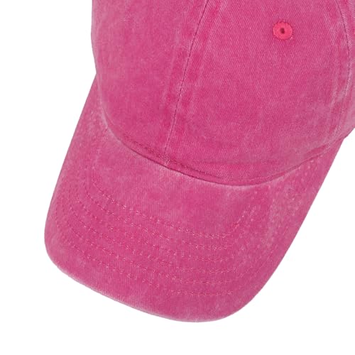 Image of HH HOFNEN Baseball Cap Washed Cotton Unstructured Vintage Hat for Men Women | Unisex Sports Ball Caps Sun Protection Adjustable Outdoor Curved-Brim Dad Hat Classic Plain Cap
