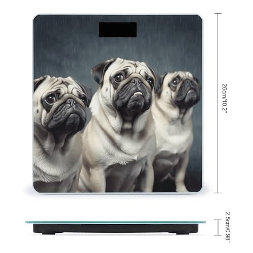 Báscula digital para baño con diseño divertido de perro, vidrio templado miniatura 2