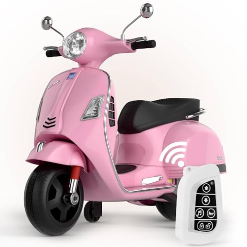 Image of KidsROAR 12V Electric Bike for Kids with Remote Control, Battery Operated Scooter Bike for Boys & Girls, Wide Seat, Music & Lights, Safe Ride-On for 2-6 Years, Manual & Remote Control (Pink)