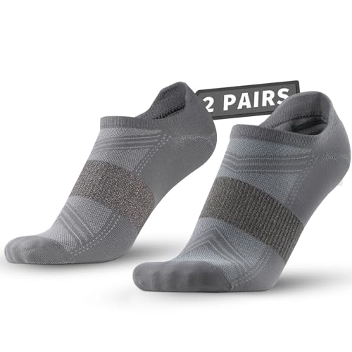 Compression Silver Ankle Socks Odor Control Lightweight Arch Support Fit Performance Low Cut Athletic Running Socks 2 Pairs