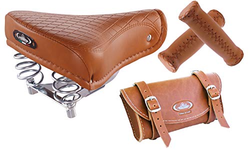 Selle Vintage 1750 Export Montegrappa miel et sacoche de selle 0016