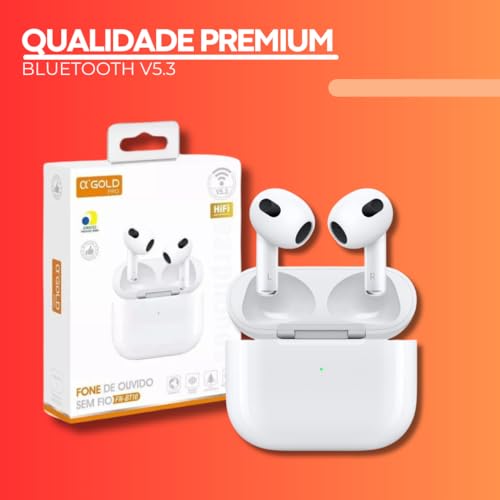 Fone De Ouvido Sem Fio Bluetooth 5.3 Compatível iPhone Android Graves Potentes, Controle Touch Linha