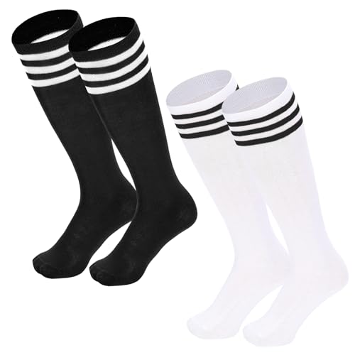 Century Star Kids Soccer Socks Striped Cotton Atheleticl Baseball Softbal Socks Toddler Youth Knee High Sock for Boys Girls
