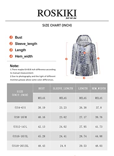 Roskiki Womens Hoodie Sweatshirts Casual Animal Print Kangaroo Pocket Tunic Shirts Tops Leopard Brown #TOP4