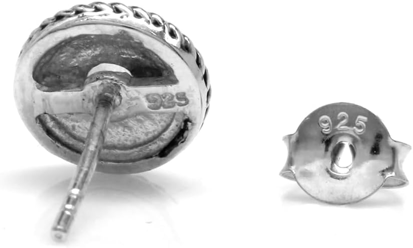 Silvershake Genuine Gemstones 925 Sterling Silver Rope Stud Earrings Jewelry for Women or Teens Second or Third Hole