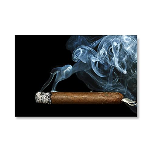Toile cigare et whisky KEBIA de 60x90cm sans cadre pour une decoration murale moderne