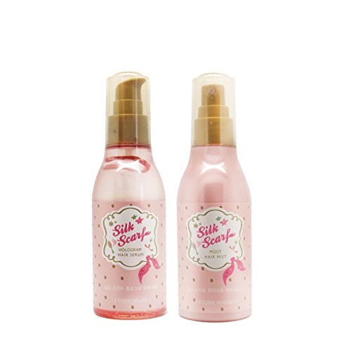 Etude House Silk Scarf Moist Hair Mist 120ml & Etude House Silk Scarf Hologram Hair Serum 120ml Set