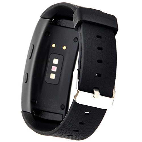 X4-TECH Band for Gear Fit2 Watch Soft Silicone Replacement Elastomer Band Plastic Wristband for Samsung Galaxy Gear Fit 2 SM-R360 Smart Watch (Black)