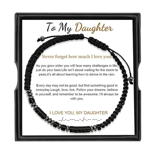 Back to School Gifts for Daughter I Love You Morse Code Bracelet Adjustable Personalized Inspirational Magnetic Bracelets, Birthday, Graduation, Thanksgiving, Christmas Gift