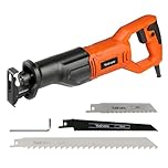 Yunirvana 710W Scie Sabre Sans à 3000 SPM Vitesse Variable, pour des coupes précises dans le bois, le métal et bien plus, changement de lame sans outil