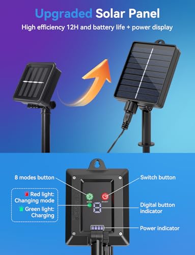 Aigostar Luci Solari Da Esterno/Interno - 3M+5M*0.4M Cascata Di Luci Per Esterno 100 Led, 8 Modalità, IP65, Luce Bianca Fredda, Tenda Luminosa Per Giardino, Balcone, Camera Da Letto - 4