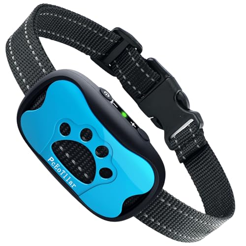 PcEoTllar Rechargeable Bark Collar with Vibration & Beep No Shock for Dogs