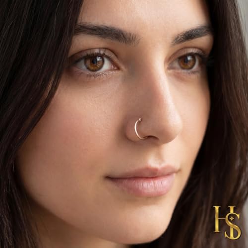 Image of HighSpark 92.5 Sterling Silver Faux Nose Ring for Women | No Piercing Required | Simple & Elegant Nose Ring for Women & Girls | Lovely Gift