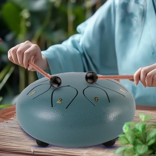 Garden Rain Drum for Outside, Musical Instruments, Steel Tongue Drums, Ages 5-9, 3-5, 9-12, Adults Pocket Handpan, Hand Chimes Music Chime, Percussion Instrument Accessories, Sound Bath Gifts