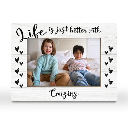 CGBHW Cousin Gifts Picture Frame Cousin Gifts for Women Long Distance Relationship Sisters Gift for Cousins Wedding Gift for Cousins Photo Frame 4x6 Horizontal Photo for Tabletop Display