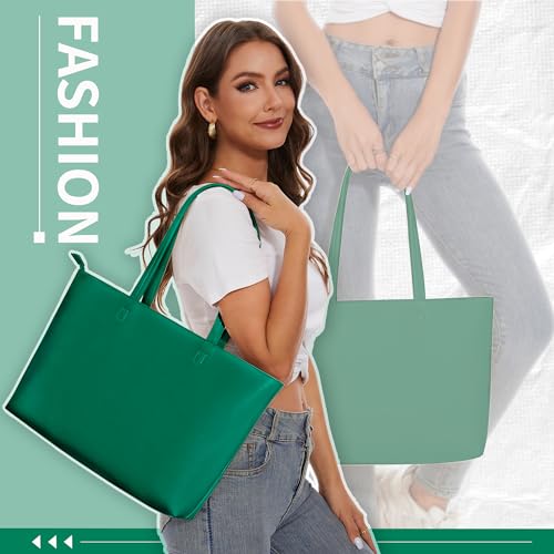 Image of KALIDI Tote Bag Zipper Shoulder Bag Faux Leather Purses Satchel for Women Casual Handbag Work Dating College