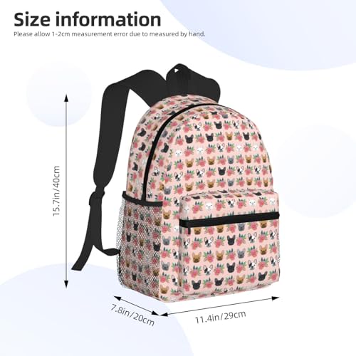 Sac à dos bouledogue français unisexe léger pour ordinateur portable - 4