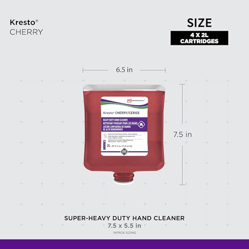 Image of SC Johnson Professional Kresto Cherry Industrial Hand Scrub 2 liter, 67.628 Fl Ounce (Pack of 4)
