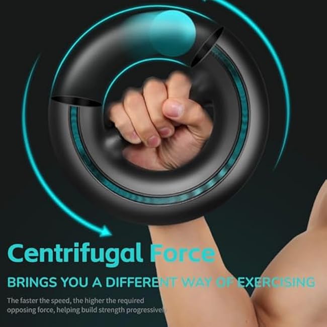 2024 Upgraded Gyro Ball Wrist Exerciser, Smart Display Wrist Trainer Ball, Curved Handle Wrist Strengthener Gyro Ball for Strengthen Arms, Fingers, Wrist Bones and Muscles