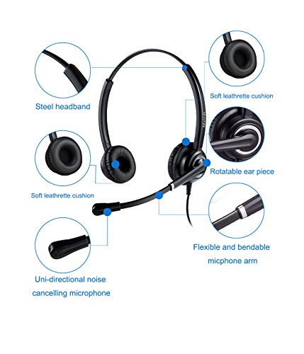 Mairdi Cell Phone Headset With Microphone Noise Canceling, Pc Laptop Headset 3.5Mm Jack For Office Work, Phone Headset For Iphone Computer Samsung Androids Tablets Skype Teams Video Conference #TOP1