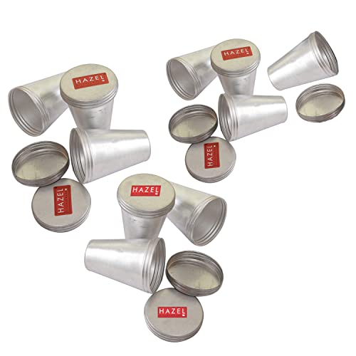 Image of HAZEL Aluminium Kulfi Moulds Set of 10 with Lid | Homemade Kulfi Moulds Set Big Size |Reusable Popsicle Ice Cream Mould DIY Kit
