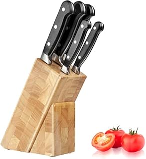 Taylor's Eye Witness Kitchen Knives - 5pc Knife Block Set.Contains: Full Tang, Stainless Steel Paring, All Purpose, Carving, Bread & Cooks Knives. with Endgrain Rubberwood Block. 15 Year Guarantee.