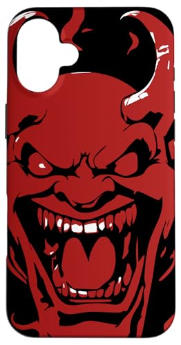 Carcasa para iPhone 16 Plus Satán riendo Diablo Baphomet Mephisto Luficer Death Metal
