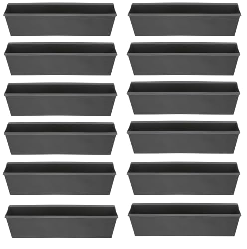 Cepewa Pflanzkasten passend für Europaletten 12er Set aus Kunststoff Pflanzkübel Breite 38 cm (1 x 12er Set Pflanzkasten B38cm)