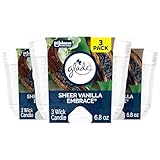 Glade Sheer Vanilla Embrace 3-Wick Fragrance Candle, Essential Oil Infused, Air Freshener, 6.8 Oz, 3 Count