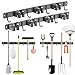 Produktbild Besenhalterung Wand2 Stück Edelstahl Besen Mop HalterWandhalterung Gerätehalter Ohne Bohrenmit 7 Halter und 7 Haken für Zuhause,Küche,Badezimmer,Garage,Gartengrau