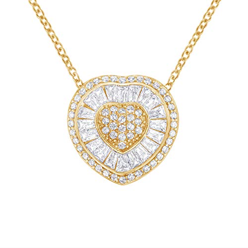 Haus of Brilliance 10K Yellow Gold 1/2 cttw, Diamond Heart Pendant Necklace (H-I Color, I1-I2 Clarity)