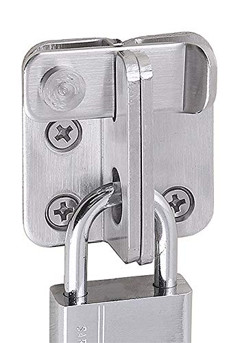 YUOIP® Cierre de puerta de acero inoxidable candado abierto izquierda, cerradura antirrobo, para puerta de inodoro, ventana, muebles y puertas de mascotas (1 pieza) Cover