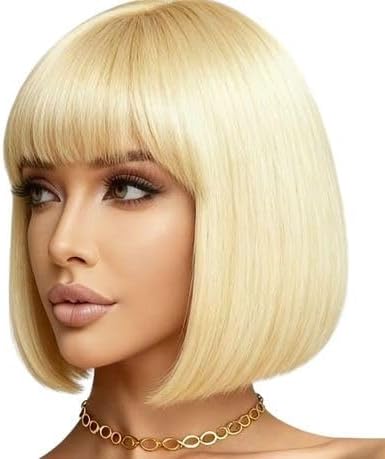 Yolanda Blonde Bob Synthetic Wig with Fringe